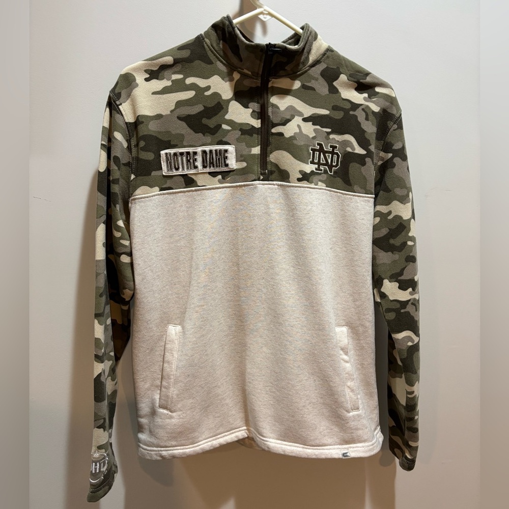 🔥Notre Dame Camo Men's quarter zip- Salute to service Operation Hat Trick🔥